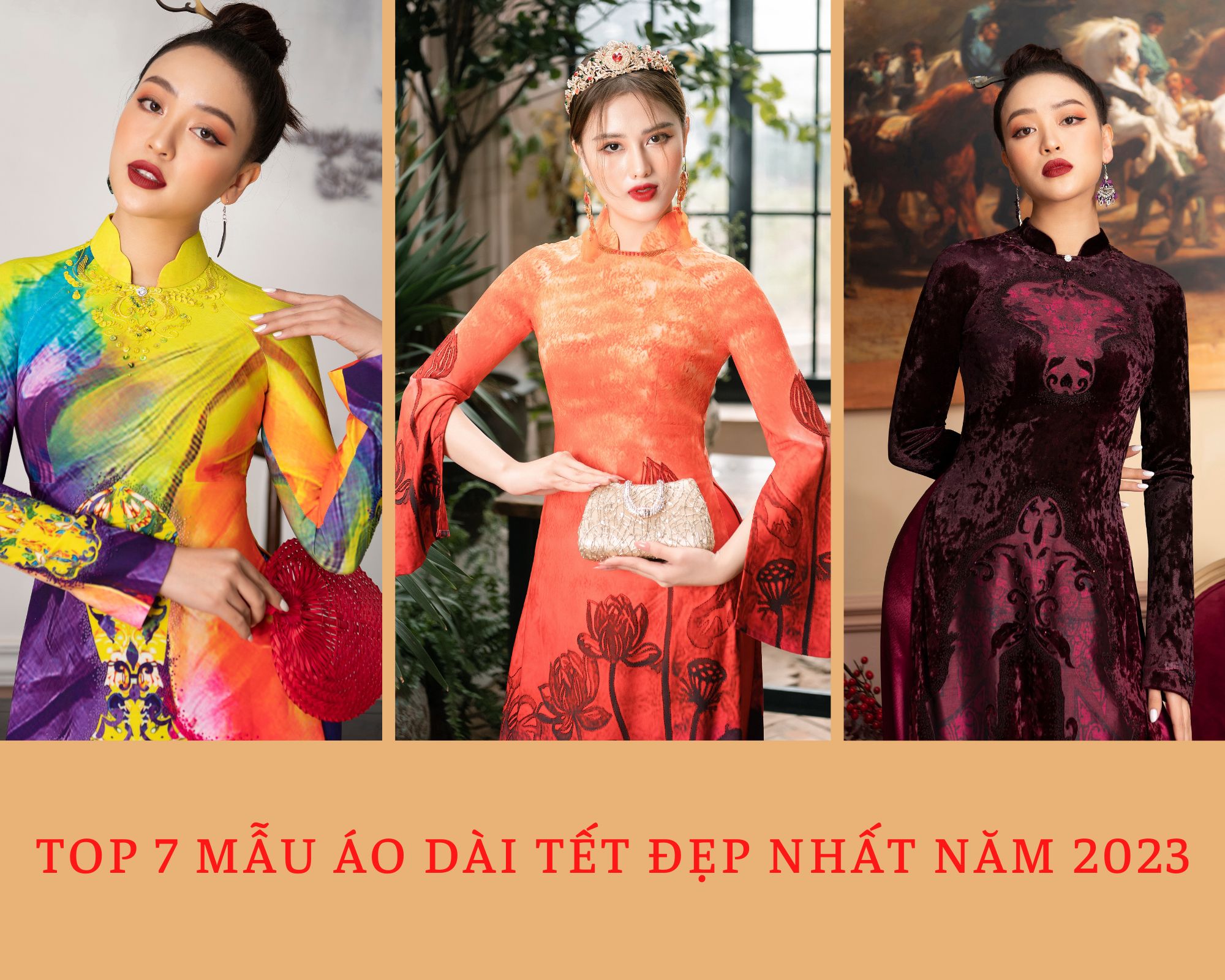 Top 7 mẫu áo dài tết đẹp nhất năm 2023
