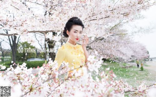 DO TRINH HOAI NAM QUẢNG BÁ ÁO DÀI TẠI NHẬT BẢN