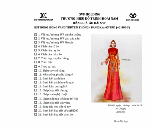 ÁO DÀI BÔNG HỒNG VÀNG ĐKA