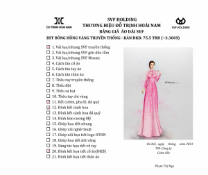 ÁO DÀI BÔNG HỒNG VÀNG ĐKB