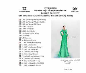 ÁO DÀI BÔNG HỒNG VÀNG ĐKC