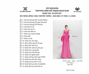 ÁO DÀI BÔNG HỒNG VÀNG ĐKD